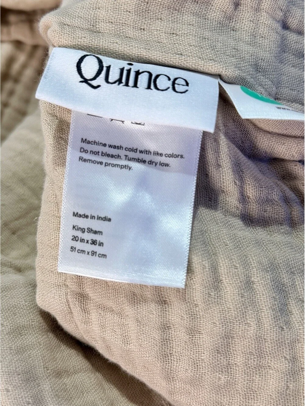 Quince Organic Airy Gauze Duvet Cover Set King Dune 100% Cotton NEW